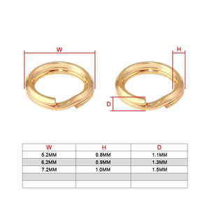변색 없음 GF 리얼 14K 골드 채워진 더블 레이어 키 링 가공 보석 연결 분할 링 걸쇠 결과 액세서리 - Product Image 2