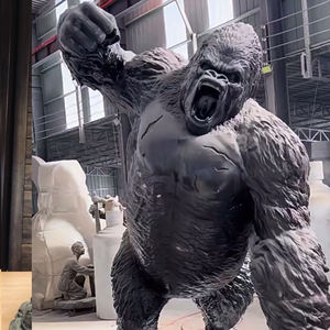 Estatua de chimpancé realista a gran escala, estatuilla de Rey Mono FRP hecha a mano de resina - Product Image 4