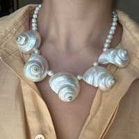 Collar de Conchas Irregulares de Verano para Vacaciones en la Playa, Resistente al Agua y al Desgaste, con Diseño Personalizado para Mujer, Estilo Europeo y Estadounidense
