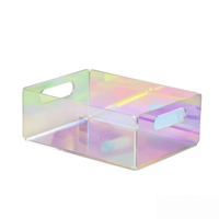 Boîte de rangement en acrylique colorée pour produits de soin de la peau, cosmétiques et parfums, idéale pour les bureaux et les coiffeuses