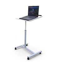 Escritorio Ergonómico Plegable de Metal con Altura Ajustable, Ruedas Giratorias, Estación de Trabajo Portátil para Escribir, Jugar y Trabajar en el Dormitorio o Estudio
