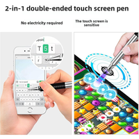 Stylet actif personnalisé avec logo, commande en gros, stylet capacitif passif en métal 2-en-1 pour Android, pointe remplaçable, tablette, téléphone portable