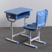 Ensemble de collège élémentaire Table en plastique Mobilier de salle de classe Chaise d'étude et bureau pour étudiants et enfants Fabrication