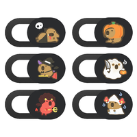 Mignon Capybara webcam couverture confidentialité couverture caméra diapositive Halloween fête fournitures Anti-Peeping couvre Smartphone ordinateur lentille Abs