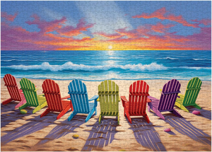 Rompecabezas de Playa para Adultos, 1000 Piezas, Colección de Rompecabezas Coloridos de Papel, Escena de Playa con Tumbona, Decoración de Verano para el Hogar - Product Image 3