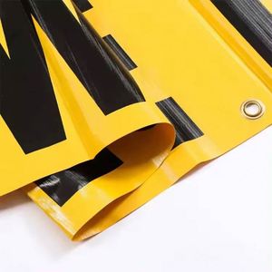 ป้ายเตือนจราจรสำหรับรถบรรทุก ขนาดใหญ่พิเศษ สำหรับใช้งานกลางแจ้ง พิมพ์ลายด้วยมือบนผ้า PVC พร้อมห่วงร้อยสายรัด - Product Image 6