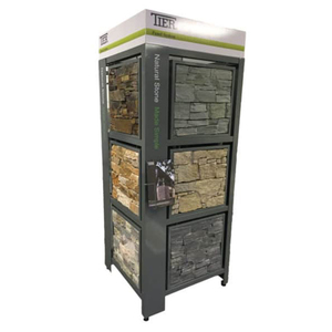 Nhà máy tùy chỉnh thực hiện kim loại đá Rack hiển thị Sắt Đá Mẫu hiển thị đứng cho showroom sử dụng - Product Image 1