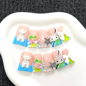 <span class=keywords><strong>Uñas</strong></span> <span class=keywords><strong>Postizas</strong></span> Hechas a Mano con Diseño <span class=keywords><strong>de</strong></span> Pico <span class=keywords><strong>de</strong></span> Pato, Estilo Y2K, con Adornos <span class=keywords><strong>de</strong></span> Mariposas y Flores en 3D, Reutilizables, con <span class=keywords><strong>Kit</strong></span> <span class=keywords><strong>de</strong></span> Herramientas <span class=keywords><strong>para</strong></span> Mujeres y <span class=keywords><strong>Niñas</strong></span> - Product Image 3