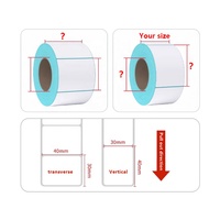 Code à barres blanc personnalisé 58mm échelle étiquette rouleau 58x60 58x40 étiquette thermique directe blanc ou imprimé autocollant en papier auto-adhésif