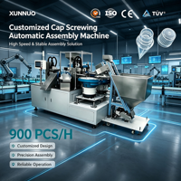 Machine de vissage automatique de bouchons XUNNUO, équipement d'assemblage de couvercles en plastique à moteur PLC, ligne d'assemblage personnalisée, garantie 1 an