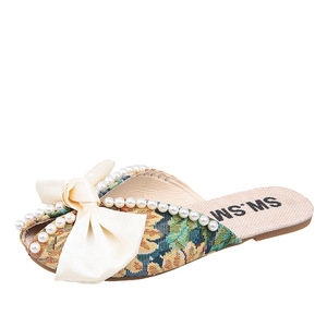 <span class=keywords><strong>Sandales</strong></span> <span class=keywords><strong>plates</strong></span> à nœud pour <span class=keywords><strong>femme</strong></span>, nouvelle collection été, confortables et souples, idéales pour le quotidien - Product Image 1