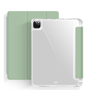 Funda Triple para Tablet <span class=keywords><strong>Samsung</strong></span> Galaxy <span class=keywords><strong>Tab</strong></span> A8 10.5 <span class=keywords><strong>SM</strong></span> <span class=keywords><strong>X200</strong></span> X205 con Cuero PU y Cubierta Trasera Transparente de TPU Suave - Product Image 3