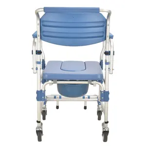 Silla reclinable para ducha, inodoro con ruedas