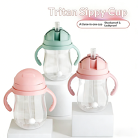 Gobelet d'apprentissage Aikeer avec poignée anti-chute, couvercle anti-fuite, conception anti-étouffement, capacité 300 ml, forme aquilifère variable