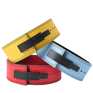 2026 Custom Logo Men's Fitness Gym <b>Belt</b> Cowhide Buckle Leather Back Support Strap for <b>Exercise</b> Lever Lifting Breathable - Product Image 4