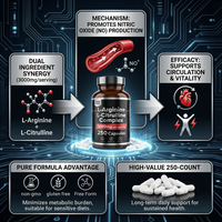 OEM Label pribadi grosir kapsul Citrulline dan Arginine dengan l-citrulline, l-arginine mendukung otot dan tulang untuk dewasa
