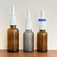Flacons pulvérisateurs nasaux en verre ambré/gris/givré de 30 ml, 50 ml, 100 ml, vaporisateurs de voyage vides et rechargeables, nettoyant nasal