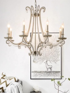 <span class=keywords><strong>Simig</strong></span> éclairage Lustre Sphère en fer forgé de couleur rouillée vintage avec cristal pour lampes suspendues de restaurant - Product Image 3