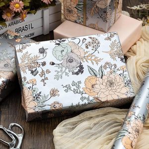 Maypluss Floral Wrapping <b>Paper</b> Roll 17Inch X 33Feet Double Side Vintage Flower Pattern Gift Wrap For Wedding Shower Craft - Product Image 3