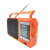 Radio Analog Portabel 10 Band FM/TV/AM/SW1-7, Penerima Global Sensitivitas Tinggi, Laris Manis, Dilengkapi Speaker Internal dan Pegangan