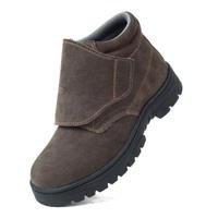 Chaussures de sécurité en cuir suédé avec embout en acier, résistantes aux perforations, semelle intermédiaire en acier, semelle en caoutchouc robuste pour l'industrie et la construction