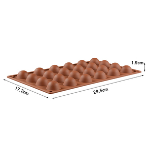 MUYULINS Factory 24-Cavity Hemispherical Maker LFGB Platinum Non-Stick BPA-Free <b>Silicone</b> Mousse Cake Mold - Product Image 4