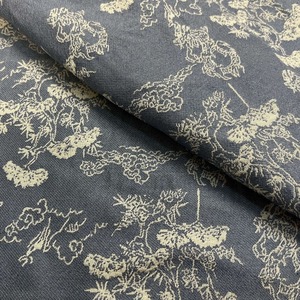 Vintage Blue Toile De <strong>Jouy</strong> Jacquard <strong>Fabric</strong> Double Sided for Jacket Waistcoat - Product Image 3