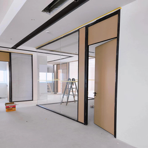 <span class=keywords><strong>Cloison</strong></span> modulaire intérieure en verre pleine vue pour hall, école, bureau, <span class=keywords><strong>cloison</strong></span> en acier et aluminium avec porte - Product Image 3