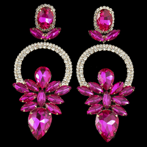 Nouvelle Arrivée Boucles <span class=keywords><strong>d</strong></span>'Oreilles Pendante Fleur de Mariée en Laiton Plaqué Or Magnifiques <span class=keywords><strong>Strass</strong></span> en Forme de Cœur Exagérés pour Anniversaire <span class=keywords><strong>Femme</strong></span> - Product Image 4