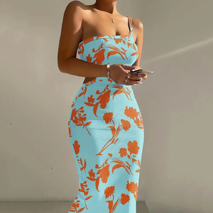<span class=keywords><strong>Robe</strong></span> <span class=keywords><strong>Longue</strong></span> d'Été sans Manches, Vintage et Tendance pour <span class=keywords><strong>Femme</strong></span>, Vente Chaude, Coupe Ajustée et Moulante à Fine Bretelle Unique - Product Image 2