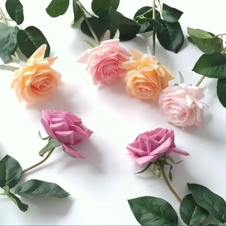 Enkele Stam Blooming Rose Bloem Real Touch Hydraterende Kunstmatige Rose Bloem Voor Bruiloft Home Decor