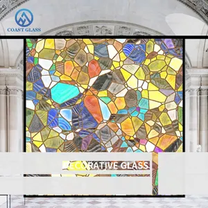 Custom Stained Glass Multi Colour Glossy Church Dome Stained Glass Art with Decorative Glass
