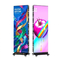 Afficheur LED sur pied 80 pouces P1.53 P1.86 P2.5 43mm Corps en aluminium ultra fin Affichage numérique intelligent Machine publicitaire