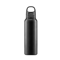 Bouteille d'eau sport pliable avec mousqueton, 600 ml, tasse isotherme à double paroi sous vide