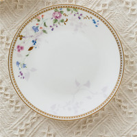 Assiette de service en porcelaine, faite à la main pour hôtel, assiettes de dîner en porcelaine, en os, personnalisées, 12 pièces