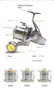 <span class=keywords><strong>Moulinet</strong></span> à lancer tout métal, résistant à l'eau de <span class=keywords><strong>mer</strong></span> et à la corrosion, modèle OUT250825060, longue portée, haute puissance - Product Image 2