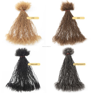 Hermana Locs Hecho a mano Inter Locs Puntas rizadas Hermana Locs Cabello humano real Microlocs Extensiones permanentes de rastas - Product Image 2