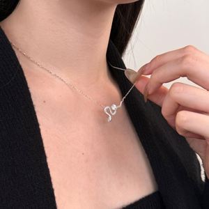 Dylam Dainty 925 Sterling <b>Silver</b> Rhodium Plated 5A Cubic Zirconia VVS1 D Color Moissanite Stone <b>Snake</b> Pendant Necklace for Women - Product Image 2