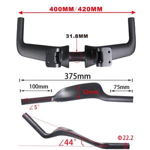 Câble interne en fibre de carbone contre-la-montre <span class=keywords><strong>Triathlon</strong></span> guidon HB096 avec raccord d'extension largeur 420mm - Product Image 5