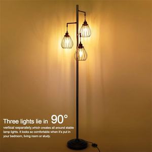 モダン高級アメリカ素朴なアンティーク工業用ツリーデザインLEDフロアランプE26ベースアイロンリビングルーム寝室オフィスホテル - Product Image 2