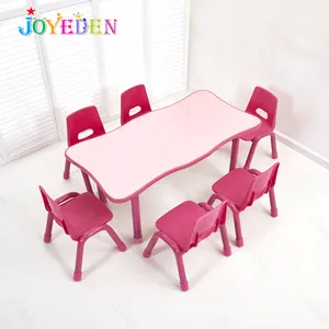 Primary Pre School Nursery Colorful Daycare Furniture Montessori Kids Party Wooden Kids Table And Chair Set