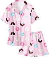 Ensemble de pyjamas en satin pour filles Offres Spéciales été couleur unie pyjamas pour enfants de haute qualité ensemble de pyjamas en satin à manches courtes pour enfants