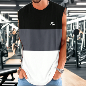 New Casual Sports Fitness <b>Vest</b> 180g Knitted Breathable Quick-drying Polyester with Printing for <b>Men</b> - Product Image 2