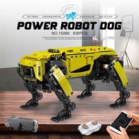 Moule King 15066 Jaune Robot à Quatre Pattes Chien Dynamique Modèle Technicien Mécanique Intelligent Building Block