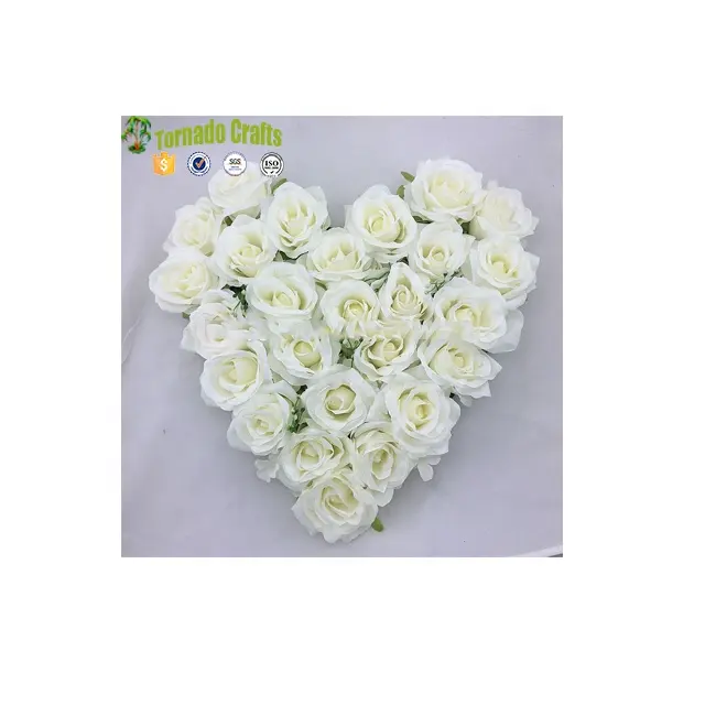 wholesale cream white heart shape flower panel for wedding car decoration