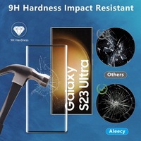 Protection d'écran en verre trempé incurvé 3D HD transparent avec colle intégrale et protection d'objectif de caméra pour Samsung Galaxy S23 Ultra