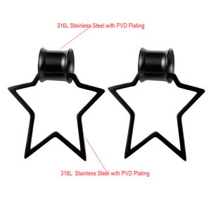 Poids d'<span class=keywords><strong>oreille</strong></span> en acier inoxydable 316L plaqué PVD Evorte, opale, plug et tunnel, pour piercing corporel unisexe - Product Image 5