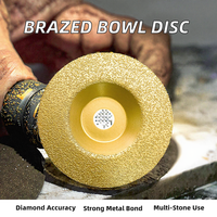 Disque de meulage brasé pour carrelage en quartz, céramique, marbre, pour meuleuse d'angle, utilisation à sec, disque de coupe diamanté à liaison métallique, 4 grains fins
