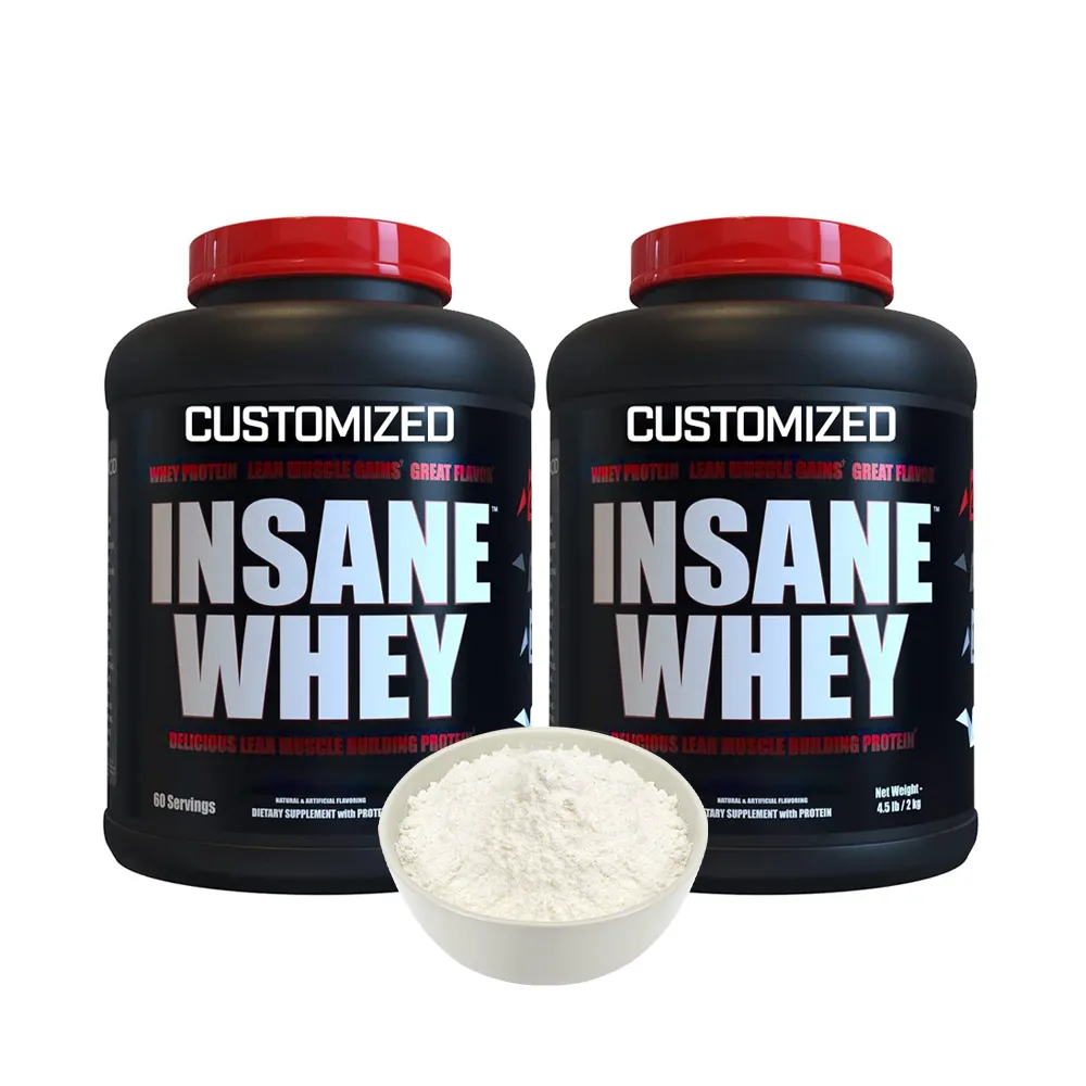 OEM Suplemen Olahraga Grosir Whey Protein Coklat Bubuk Penggemuk Massa Isolasi Whey Protein Bubuk Penggemuk Massa Protein