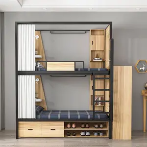 학교 가구 공간 절약 새로운 디자인 금속 침대 스틸 탑승 이층 침대 학생 호스텔 기숙사 금속 이층 침대